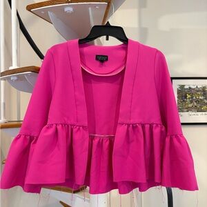 Topshop Pink Ruffle Blazer size 2